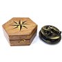 Cadran solaire fait main boussole dans un coffret cadeau cadran soleil montre capitaine navigation cadran solaire laiton nautiqu