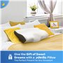 Derila Oreiller Mémoire de Forme Ergonomique Cervical l'oreiller (Pack de 1) Coussin Mémoire de Forme pour Dormeurs Latéraux, Do