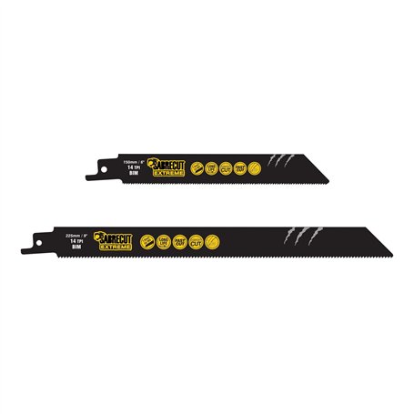 2 x SabreCut SCRSK2BF 150mm 225mm 14 TPI S922BF S1122BF Lames de scie sabre alternative pour coupe rapide du bois et du métal co