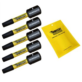 5 x SabreCut SCRSQ232_5 32 mm SQ2 carré tournevis à percussion magnétique jeu d'embouts à une extrémité robuste compatible avec