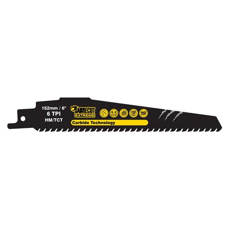 1 x SabreCut SCRS940HM carbure de tungstène 152 mm 6 TPI S940HM béton cellulaire brique plastique et métal coupe droite lame de