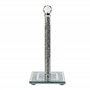 London Boutique Porte-Rouleau de Cuisine en Cristal sur Pied avec Base carrée en Diamant écrasé 30 cm de Hauteur, Argenté et Tra