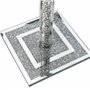 London Boutique Porte-Rouleau de Cuisine en Cristal sur Pied avec Base carrée en Diamant écrasé 30 cm de Hauteur, Argenté et Tra