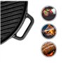 Poêle grill double face en fonte pour barbecue 30 cm