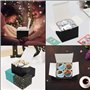 BELLE VOUS Boite Cadeau Noire (Lot de 50) - Boite Papier Kraft Noir 12 x 12 x 9 cm - Boite Carton Noire Emballage Cadeau Facile 
