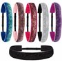 Belle Vous Lot de 6 Serre Tete Femme et Fille Élastique à Paillettes - Bandeaux Cheveux Extensibles Antidérapants - Bleu
