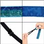 Belle Vous Lot de 6 Serre Tete Femme et Fille Élastique à Paillettes - Bandeaux Cheveux Extensibles Antidérapants - Bleu, Argent