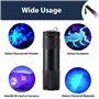 INDOTEAM Lampe de poche UV | 9 lampes de poche à DEL violettes | Lampe de poche UV – 3 x piles AAA | 9 LED 395 nm | Lampe de poc