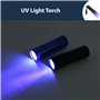 INDOTEAM Lampe de poche UV | 9 lampes de poche à DEL violettes | Lampe de poche UV – 3 x piles AAA | 9 LED 395 nm | Lampe de poc
