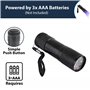 INDOTEAM Lampe de poche UV | 9 lampes de poche à DEL violettes | Lampe de poche UV – 3 x piles AAA | 9 LED 395 nm | Lampe de poc