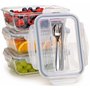 Igluu Meal Prep - Boîte Alimentaire Hermétique en Verre avec Couverts - Contrôle des Portions Sans BPA - Compatible Micro-ondes