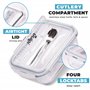 Igluu Meal Prep - Boîte Alimentaire Hermétique en Verre avec Couverts - Contrôle des Portions Sans BPA - Compatible Micro-ondes,
