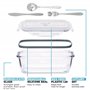 Igluu Meal Prep - Boîte Alimentaire Hermétique en Verre avec Couverts - Contrôle des Portions Sans BPA - Compatible Micro-ondes,