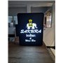 Panneau lumineux LED double face 80 x 60 cm rectangulaire pour publicité extérieure (noir)