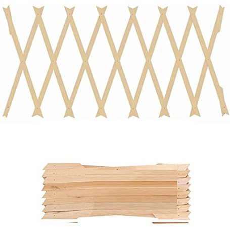 MD MUZ Lot de 3 treillis de jardin extensibles en bois de couleur naturelle - Chaque pièce s'étend jusqu'à 180 x 30 cm