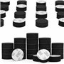 Belle Vous Lot de 40 Pied Pot de Fleur Invisible - Pied Caoutchouc Noir pour Plantes - Tampon Antidérapant Auto-Adhésif pour Pot