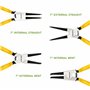 BLOSTM Lot de 4 Pince Circlips - Pince à Circlips Interieur et Extérieur de 17,8 cm (7") Droites et Courbées avec Ressorts Durab