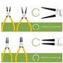 BLOSTM Lot de 4 Pince Circlips - Pince à Circlips Interieur et Extérieur de 17,8 cm (7") Droites et Courbées avec Ressorts Durab