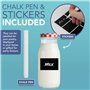 HEFTMAN Lot de 6 mini bouteilles de lait en verre avec couvercles - Vides - 250 ml - Avec couvercles vichy rouges - Pour boisson