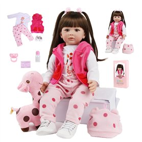 SYP Reborn Poupée Bébé Fille 24 Pouces 60cm Silicone Vinyle Reborn Fille Bébé Reborn Réaliste Reborn Babys Dolls Cadeau d'annive