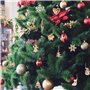 Jinlaili Pendentifs en Bois pour Sapin Noël, 100PCS Noël Ornement Suspendu, Decoration Sapin Noel en Bois, Tranches en Bois Noël