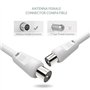 Câble Coaxial TV 3C2V 1.5M - Prolongateur Coaxial RF Nickelé pour Prise D'antenne Smart U-HD TV, Boîtier D'antenne, Séparateur Y