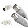 Câble Coaxial TV 3C2V 1.5M - Prolongateur Coaxial RF Nickelé pour Prise D'antenne Smart U-HD TV, Boîtier D'antenne, Séparateur Y