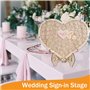 Livre d'or de Mariage en Forme Amour Personnalisé, 38x32cm Cadre en Bois avec 100 Cœurs, Alternative au Livre d'or de Mariage, C