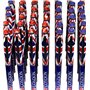 Souvenirs London Pens Lot de 8 stylos Union Jack Bleu I Love London