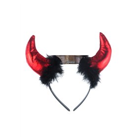 Serre-tête en corne de diable avec oreilles en fourrure pour enfants et adultes - Accessoire pour cheveux - Pour enterrement de
