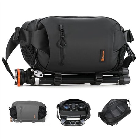 TARION Sac Photo Bandoulière Léger - Extensible Sac à Épaule Imperméable 5L avec Poche Trépied - Rangement Caméra Tablette Rando