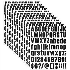 Laughhe 12 Feuilles Autocollants de Numéro Alphabet Auto-Adhésif