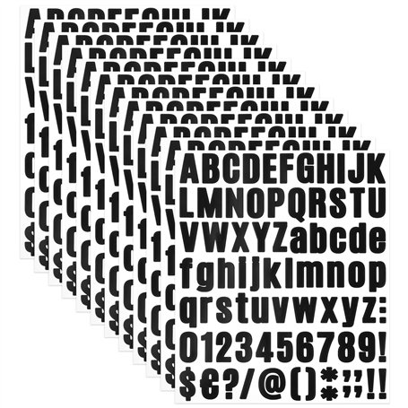 Laughhe 12 Feuilles Autocollants de Numéro Alphabet Auto-Adhésif