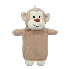 Bouillotte en peluche 3D singe mignon avec une bouteille intérieure de 750 ml – Idéal pour les maux et les douleurs