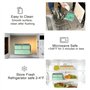 Volumoon Boîte à lunch de 1400 ml avec 3 compartiments, Bento Lunch Box, Boîte à bento à 2 couches avec fourchette,cuillère, Boî