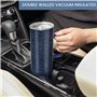 BELLE VOUS Tasse Isotherme Acier Inoxydable Bleu 560 ml avec Couvercle Coulissant et Poignée - Tasse Isotherme pour Boissons Cha