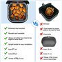 Alyvisun Moule Silicone Air Fryer avec Pinceau à Huile, 3 Pièces Plat pour Airfryer Panier Friteuse Air Chaud Moules Carré Barqu