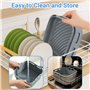 Alyvisun Moule Silicone Air Fryer avec Pinceau à Huile, 3 Pièces Plat pour Airfryer Panier Friteuse Air Chaud Moules Carré Barqu
