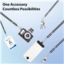 VynyQoo Cordon Telephone Portable Tour de Cou Réglable 80cm, Collier Telephone avec 2 Durable Patchs, Sangle Telephone Laniere B