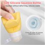 Alyvisun 14 Pièces Flacons de Voyage en Silicone, 100 ml Flacons de Voyage Rechargeables, Pots de Crème de 30 ml avec Dosettes e