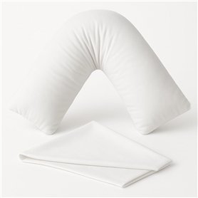 House 22 Oreiller en V avec taie d'oreiller – Oreillers hypoallergéniques et orthopédiques en forme de V pour un confort ultime