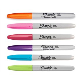 Sharpie Lot de 6 marqueurs permanents à pointe fine 6 couleurs