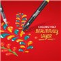 SHARPIE Creative Marker Lot de 12 marqueurs acryliques à pointe ogive + trousse en coton pour personnalisation