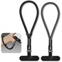 YUNYU Lot de 2 chaînes courtes pour téléphone portable - Antidérapantes - Avec 2 mousquetons - Dragonne universelle pour smartph