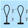 YUNYU Lot de 2 chaînes courtes pour téléphone portable - Antidérapantes - Avec 2 mousquetons - Dragonne universelle pour smartph