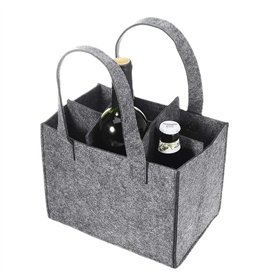 YUNYU Panier à bouteilles pour 6 bouteilles – Porte-bouteilles en feutre de qualité supérieure (24 x 16 x 16 cm)