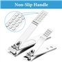 Euqvunn 3 Pcs Kit Coupe Ongle, Coupe Ongle Pied dur et epais avec lime à ongles et coupe-ongles incliné, Acier au Carbone Coupe 