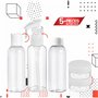 Lot de 5 flacons de voyage transparents pour articles de toilette avec pochette à fermeture éclair anti-fuite rechargeables pour