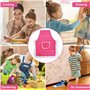 Tabliers pour Enfants 100% Coton,Tablier de Cuisine pour Enfants avec Poches,Set de Tablier et Chapeau de Chef,Inclut Gants de C