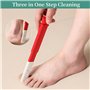 Brosse de Bain Douche Long Manche 38 cm, Brosse Corps avec Loofah & Brosse pour Pieds, pour le Brossage Du Dos Humide ou Sec, Ne